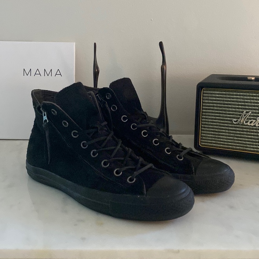 John Varvatos x Converse Allstar Black Suede Double Zip sz 10M